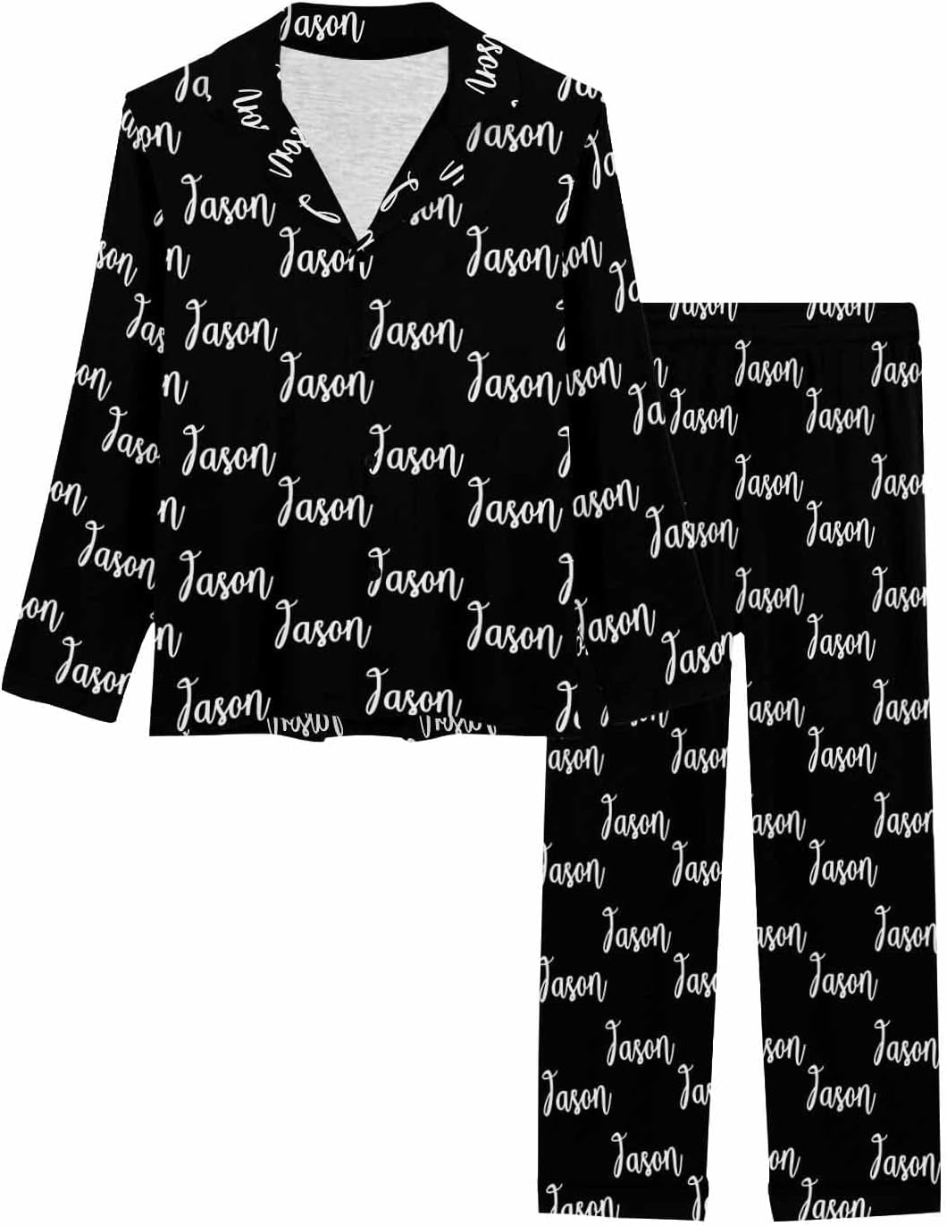 MyPupSocks Custom Face Pajamas for Women Set, Personalized Photo Long Sleepwear XS-XXL