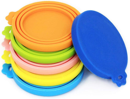 Comtim Pet Can Covers/6 Pack Silicone Dog Cat Food Can Lids/Universal Size Fit Most Standard Size Cans