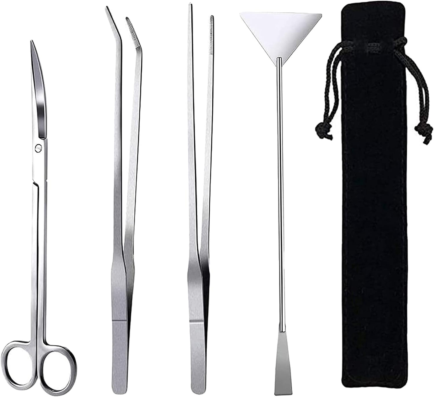 15in Aquascaping Tools, 4 in 1 Long Aquarium Tweezers Scissors Spatula, Stainless Steel Aquatic Plants Aquascaping Tools Set for Fish Starter Kits, Aquariums Tank and Terrarium