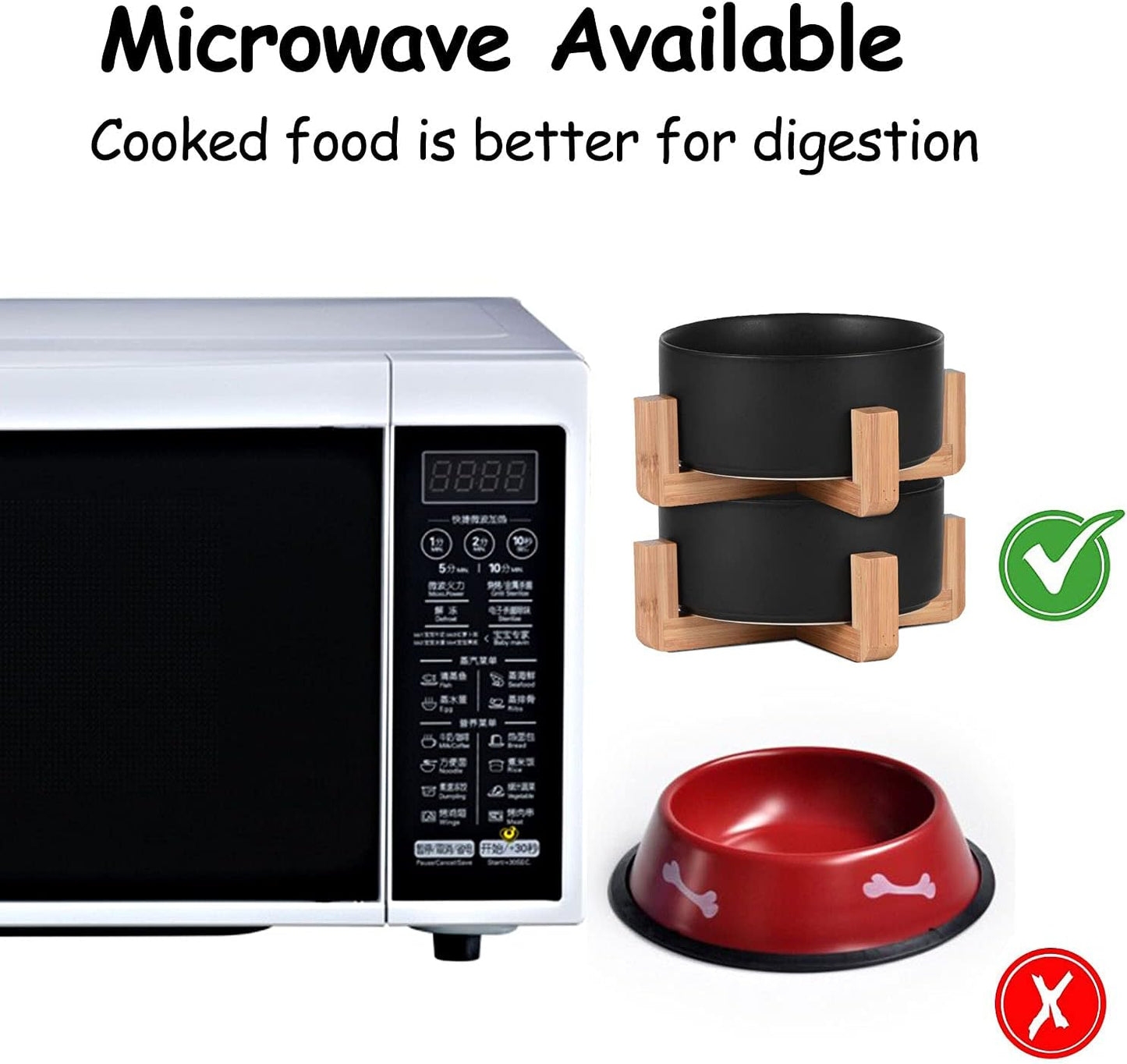 Petygooing Ceramic Black Cat Dog Bowl Set with Stand,Pet Food and Water Dish,Medium Pet Bowls Anti-Slip Set of 2 Cat Bowls-Pet Food Dishes- Small Medium Size Dog (28 OZ /3.6 Cups)