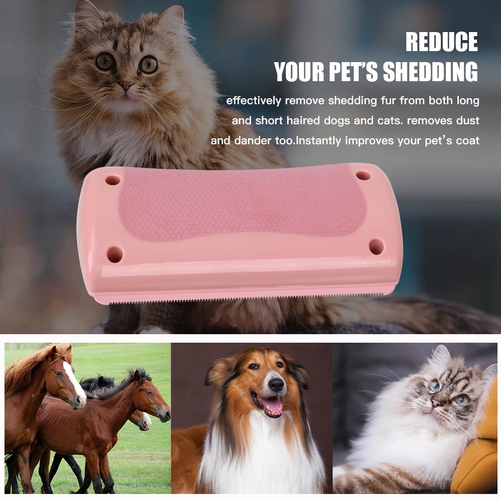 MAXIMILIAN Deshedding Brush for Dogs Cats Horses Undercoat Tool for Large and Small Pets Comb Removes Loose Dirt Hair and Fur Professional Pet Groomer, Pink for Little Pony