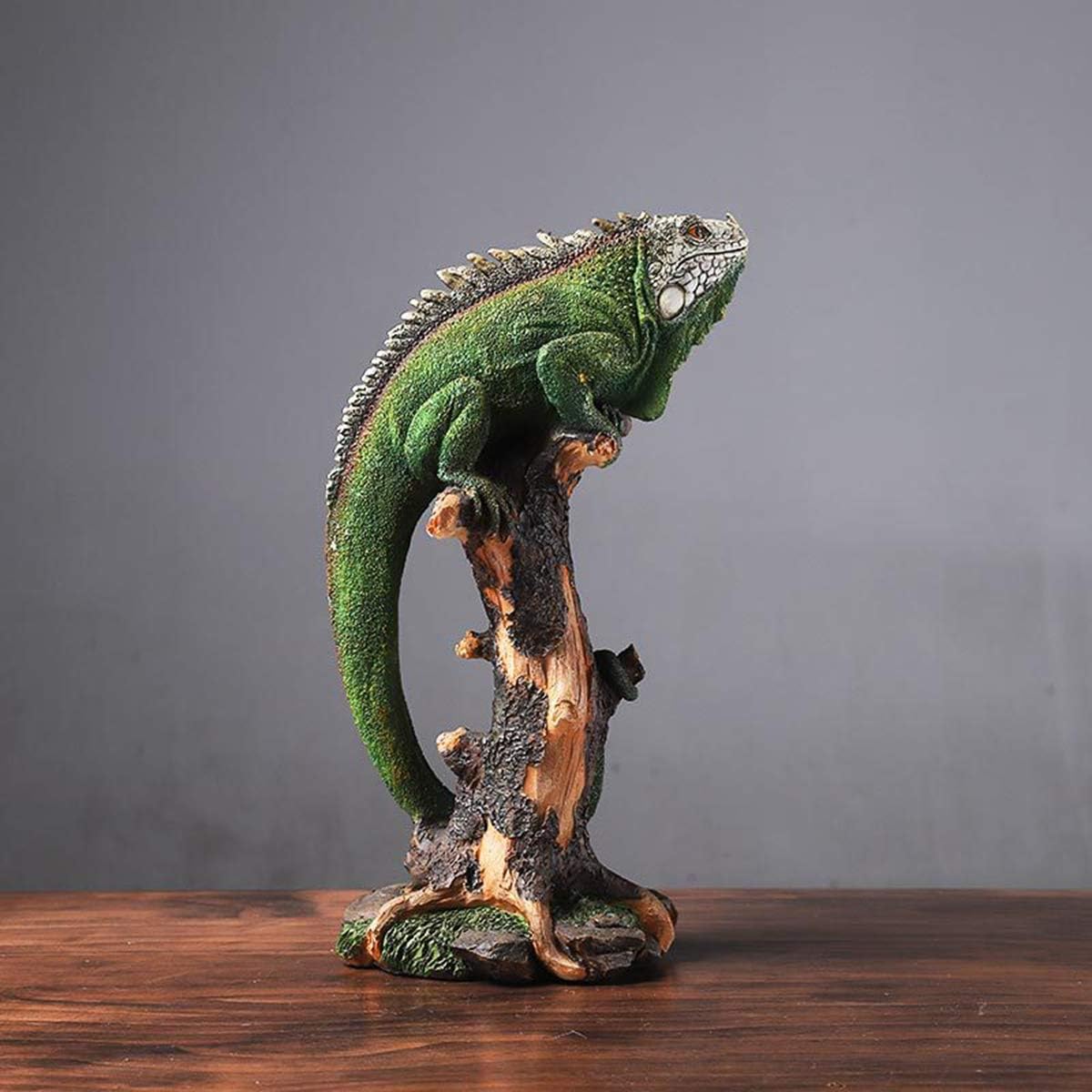 14 Inch Lizard Statue Resin Sculpture Decor Figurines for Home Decor Accents, Living Room Bedroom Office Decoration - Animal Sculptures Collection for Lizard Lovers