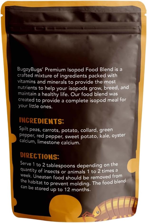 Isoblend Premium Isopod Food Bundle Vegetable Dry Blend and Shrimp Treat Protein Rich Food Source for Feeders Insects Reptiles Invertebrates