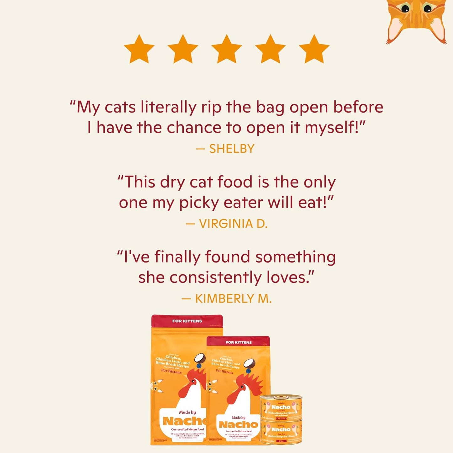 Made by Nacho Kitten Dry Kibble Infused with Bone Broth, Healthy High Protein Cat Food, Cage-Free Chicken and Chicken Liver, 4lb Bag