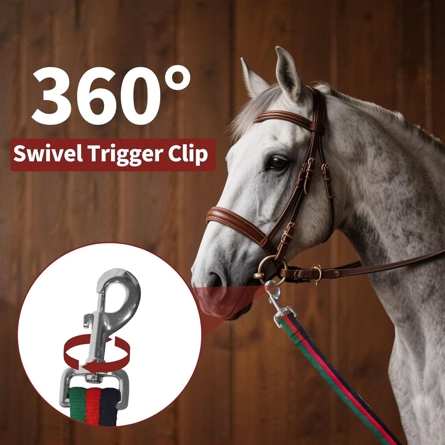 Lunge Line for Horse, Premium Equine Lunge Line with Swivel Bolt Snap for Accurate Equestrian Training, Competition, and Daily Use, 26 ft (8 Meters)