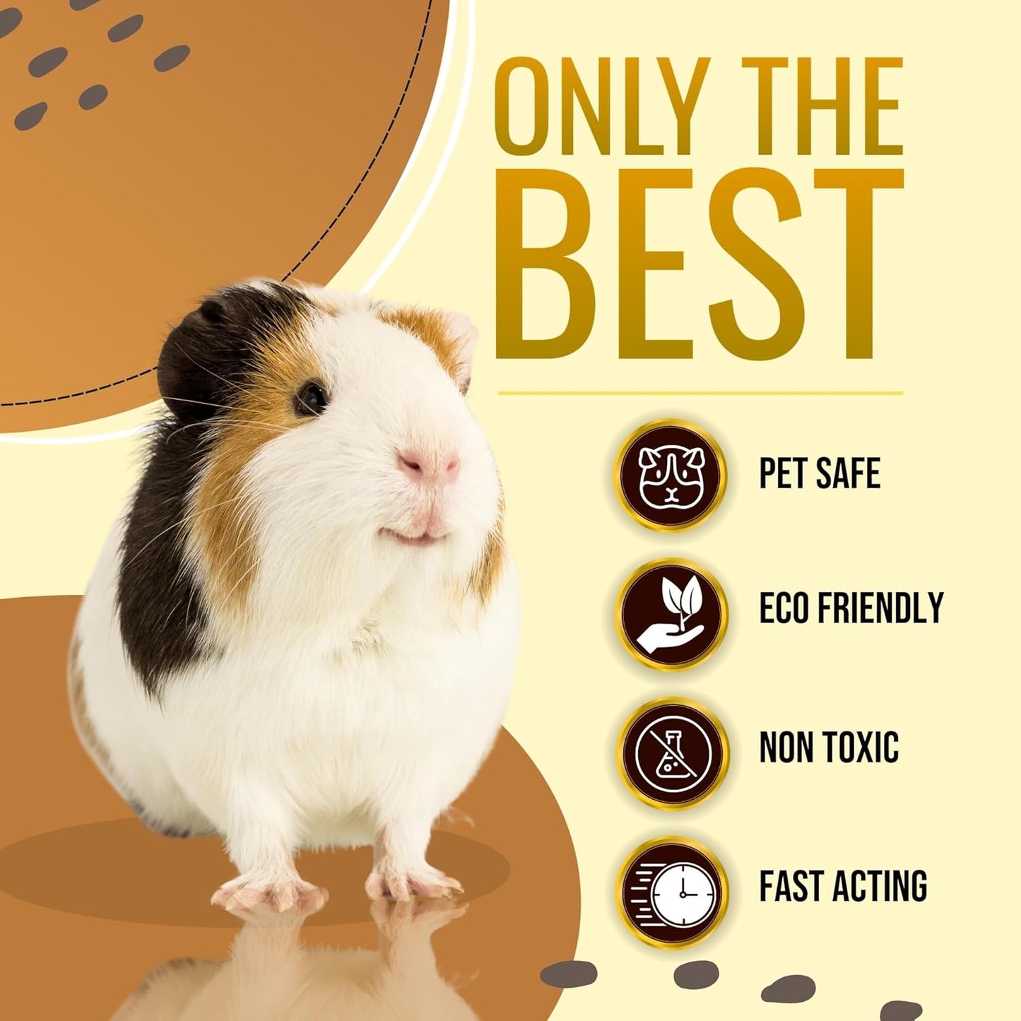 32oz Guinea Pig Cage Cleaner & Deodorizer Spray - Safe & Effective Odor Eliminator for Small Animal Cages - Non-Toxic & Pet Safe Friendly Formula - Made in the USA