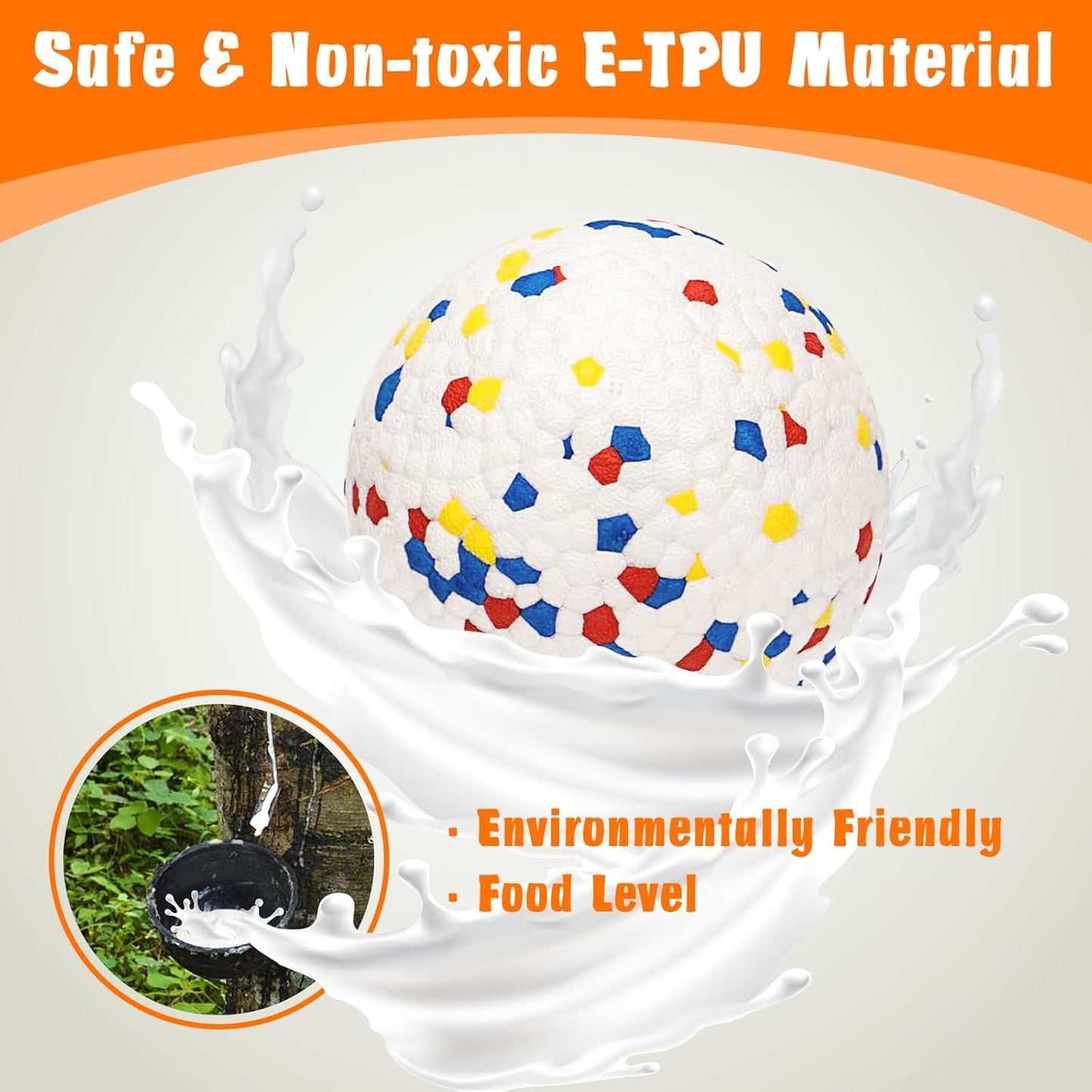 Dog Balls for Aggressive Chewers, Indestructible Bouncy Floating Balls for Training Dog Catch and Fetch, Sturdy Solid Tennis Ball Toys for Large Medium Small Dogs - 2.75in - White - 2pcs