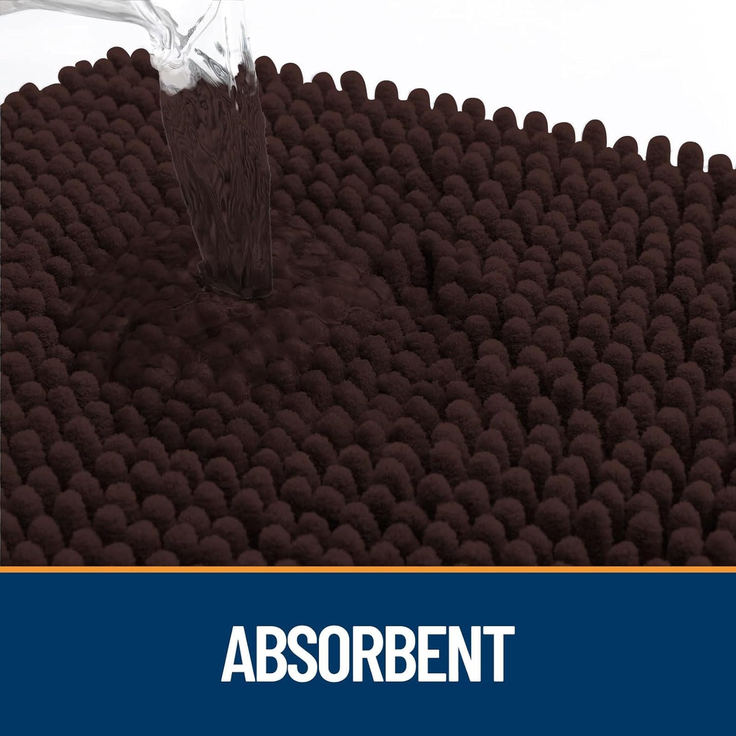 OLANLY Door Mat for Muddy Dog Paws 36x24, Absorbent Chenille Mud Doormat with Paw Print Design, Non-Slip Washable Doormat for Indoor Entryway, Quick-Dry Pet Bed Mats for Dirty Dogs, Brown and Black