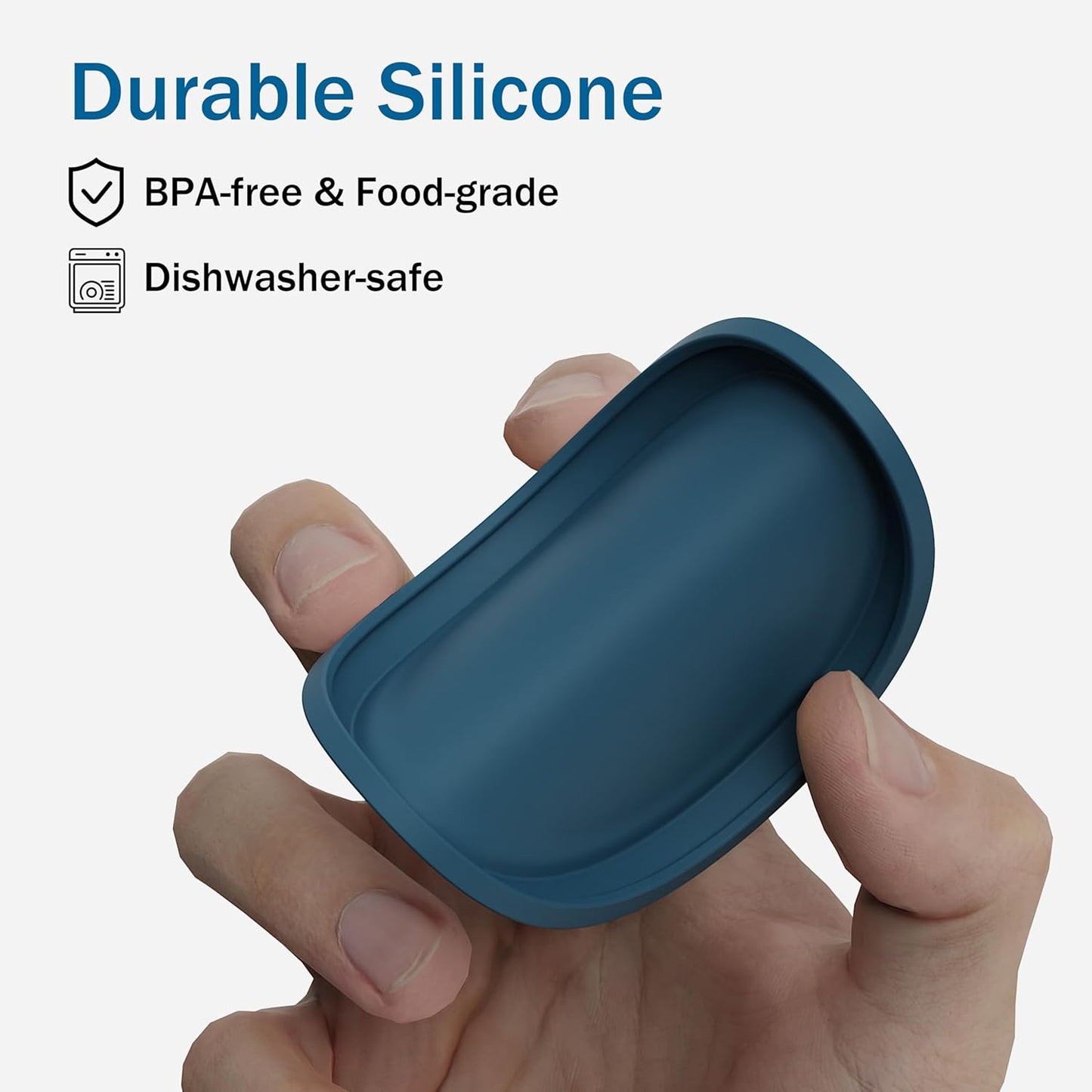 OHMO 2 Pack Pet Food Can Lids, (12.5-14oz) BPA Free Silicone Covers for Cat and Dog Food Cans, Dark&Light Blue