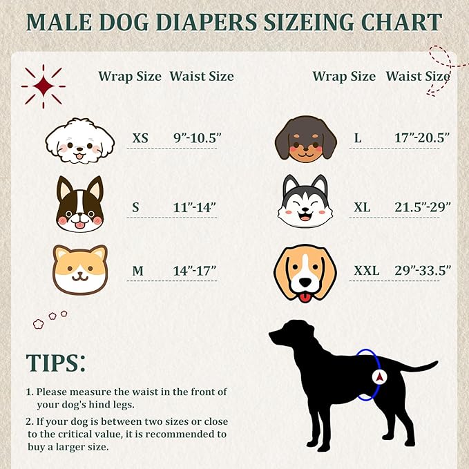 Reusable Dog Diapers Male, Premium Washable Belly Bands for Male Dogs Extra Small, Pack of 5, High Absorbing Male Dog Wraps for Doggie & Puppy in Incontinence or Excitable Urination and Training(XS)