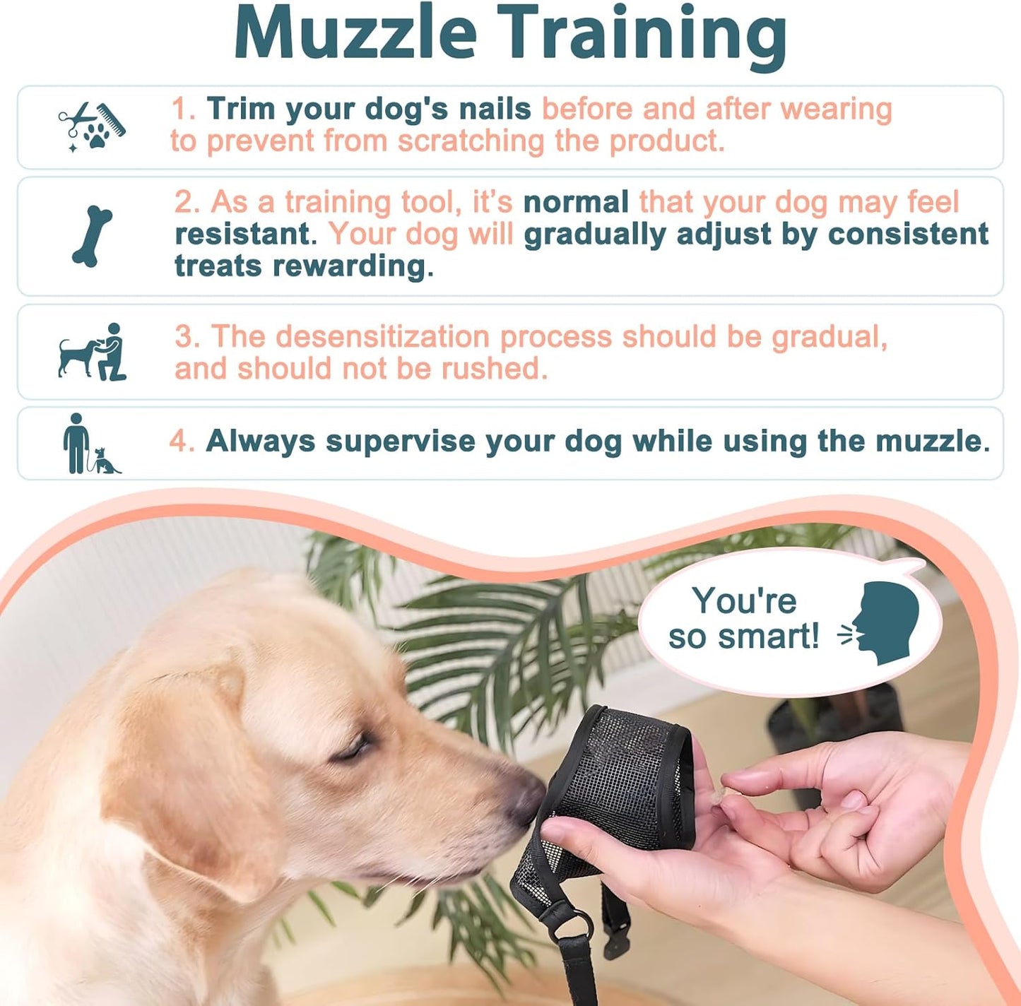 LUCKYPAW Dog Muzzle, Mesh Muzzle for Large Medium Small Dogs, Soft Mouth Guard for Biting Chewing, Breathable Mouth Guard with Adjustable Strap for Training(Brown, XL(Snout:11"-12.25"))