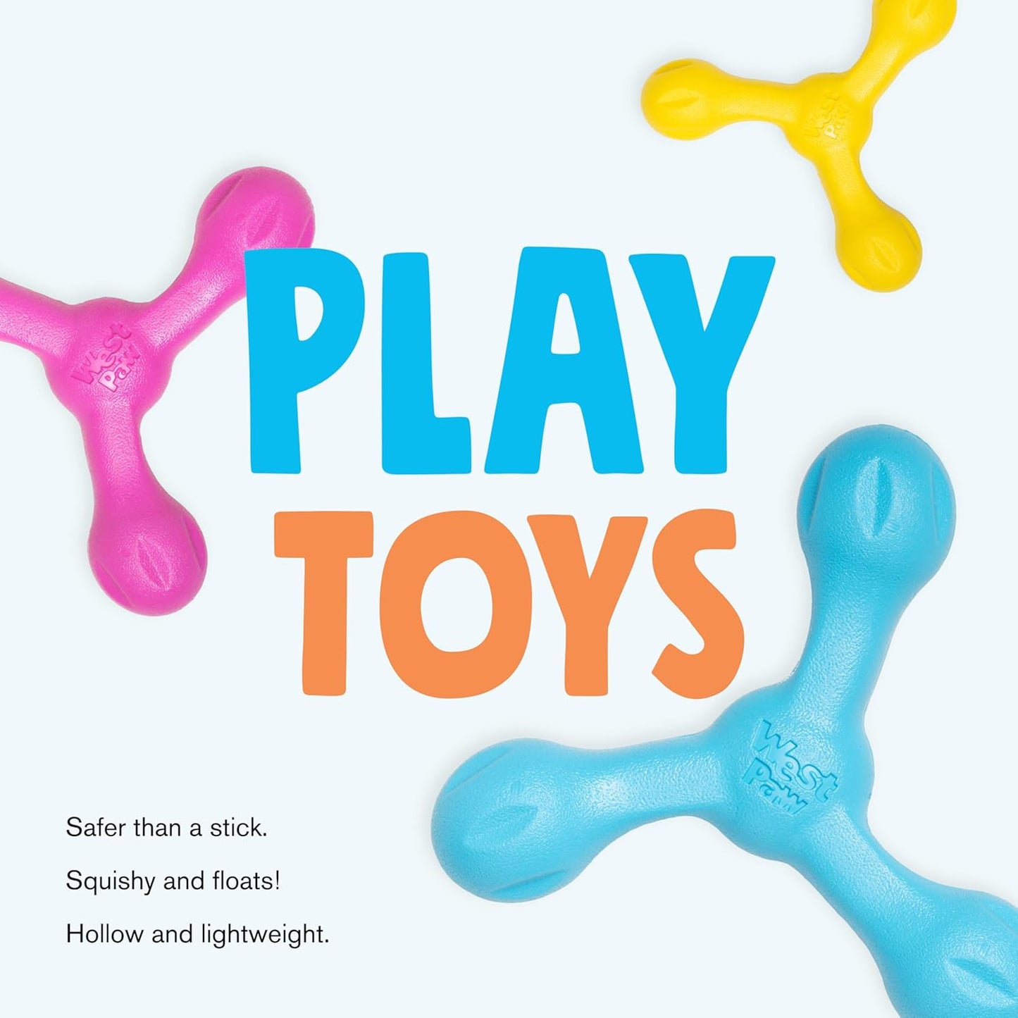 WEST PAW Zogoflex Air Skamp Tug-of-War Stick Dog Chew Toy – Hollow, Squishy Interactive Toy for Dogs, Puppies – for Chewing, Catch, Carry, Fetch, Dishwasher Safe, Latex-Free, 8.5", Dandelion Yellow