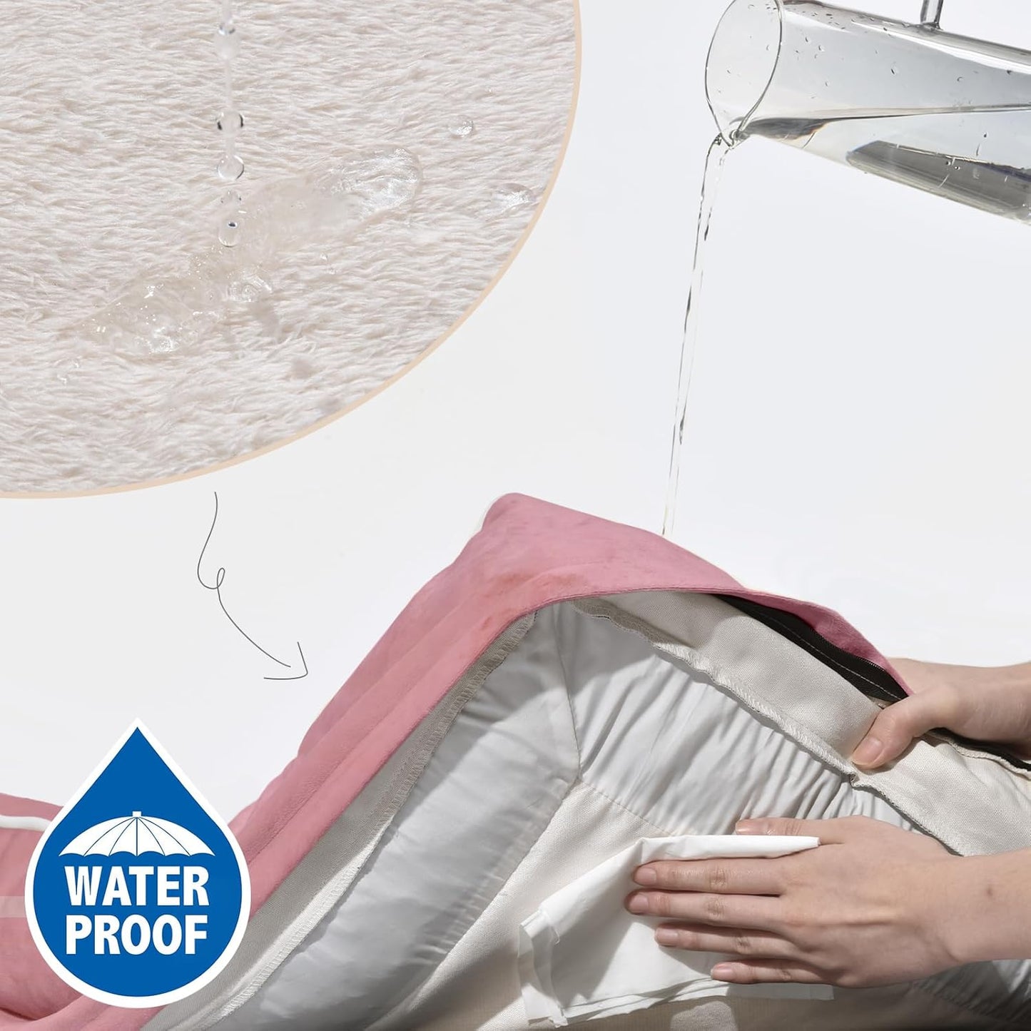 Comfort Expression Small Dog Beds Waterproof Orthopedic Foam Dog Sofa Beds for Small Dogs Comfy Pet Bed with Washable Removable Cover & Non-Slip Bottom(X-Small,Pink)