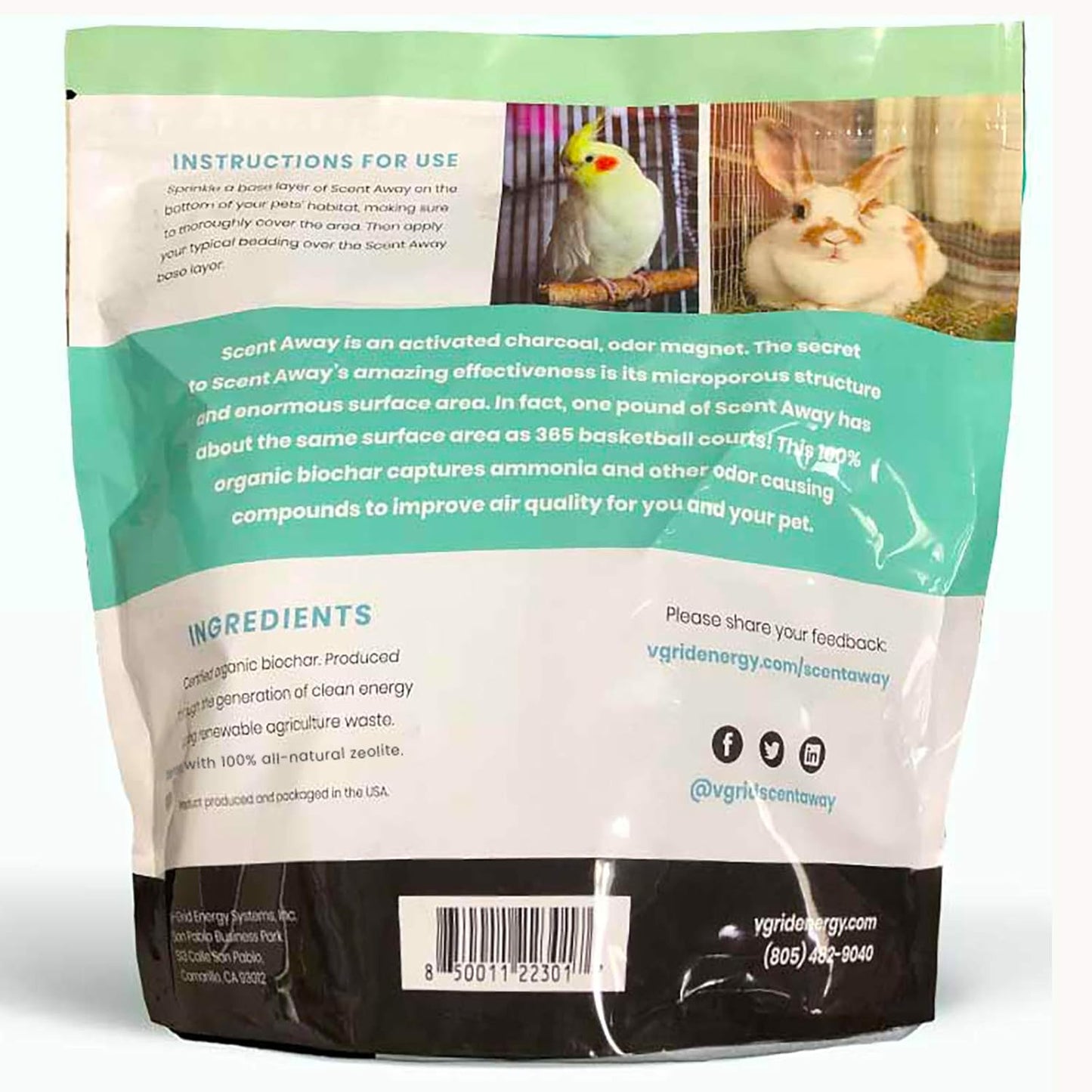 | Small Animal Bedding Deodorizer | 100% Natural & Fragrance Free, Non-Toxic Pet Odor Eliminator for Home | Active Carbon & Zeolite Extends Pet Bedding Life | Deodorizer for Pets 4lbs