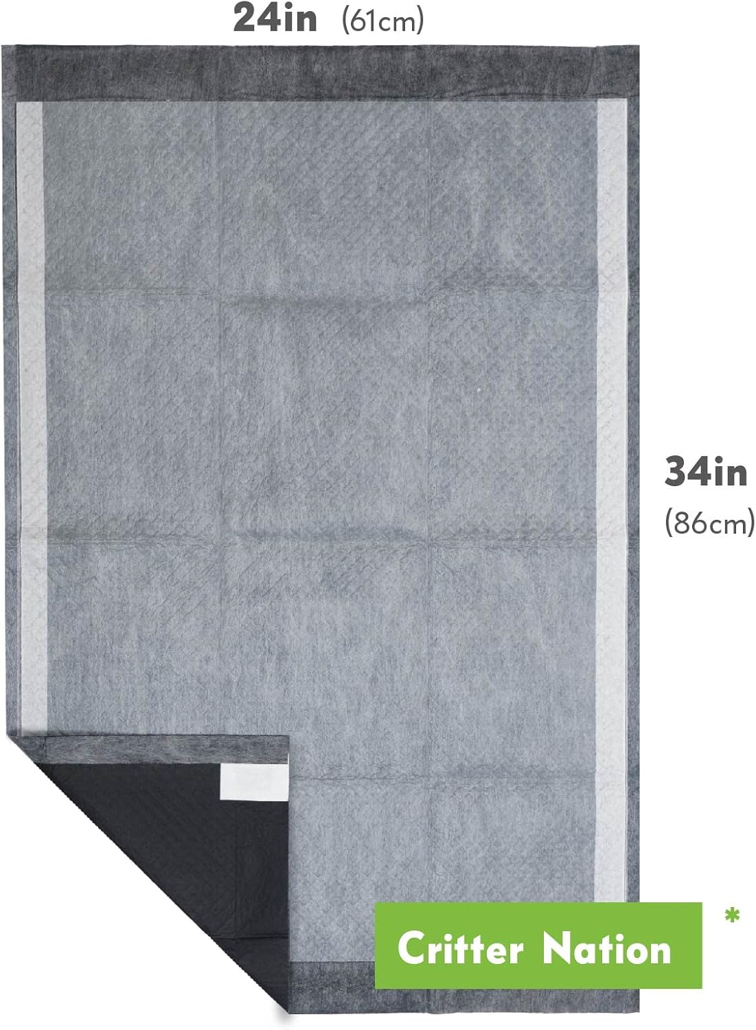 Paw Inspired Disposable Guinea Pig Cage Liners | Bamboo Charcoal Odor Controlling | Super Absorbent Liners Pee Pads for Ferrets, Rabbits, Hamsters, and Small Animals (34x24 (Critter Nation) -12 ct)