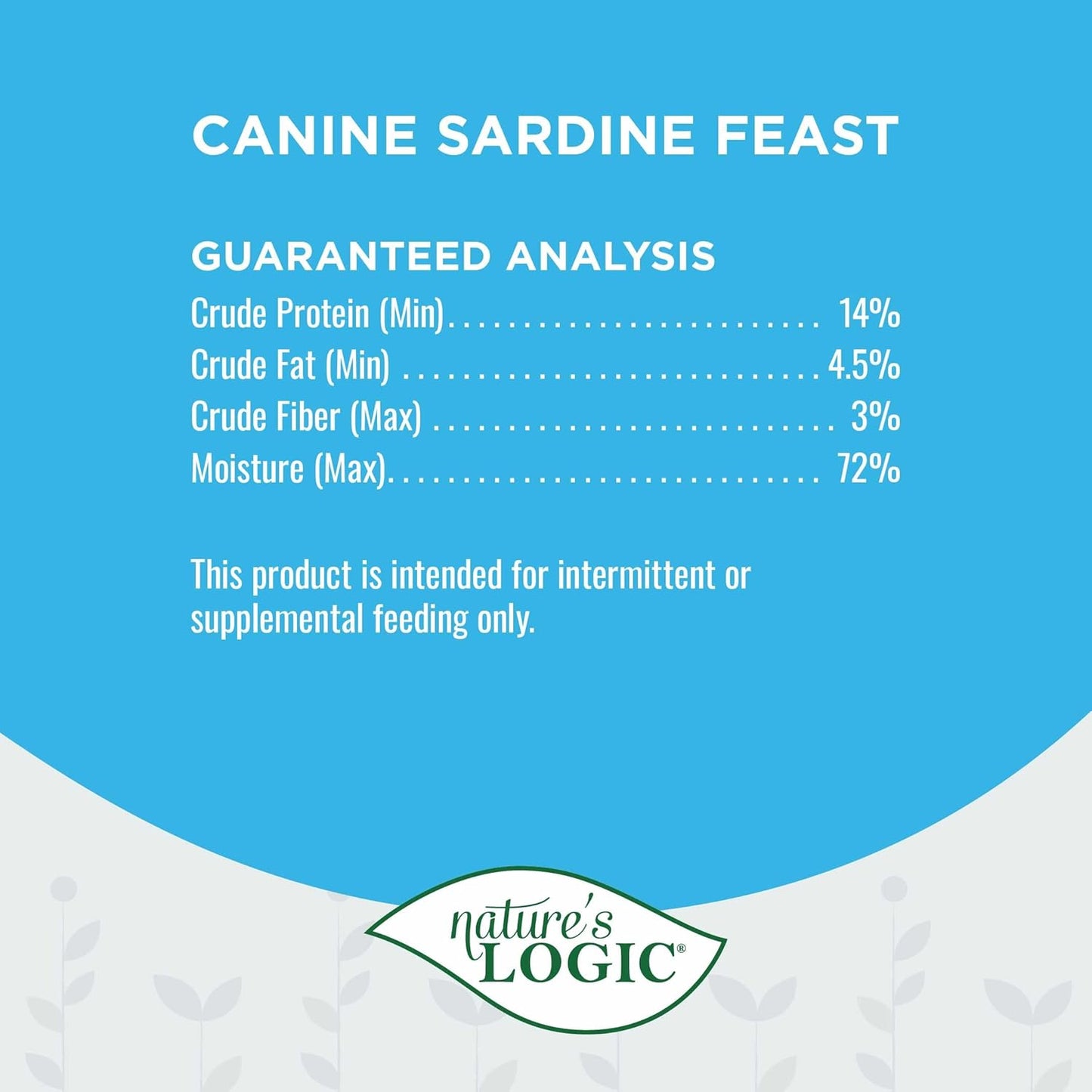 Nature's Logic Grain-Free Canned Dog Food - 90% Animal Proteins - 100% Natural Wet Dog Food Cans - No Common Allergens - All Life Stages - Ideal for Sensitive Dogs - Sardine, 12/13.2oz