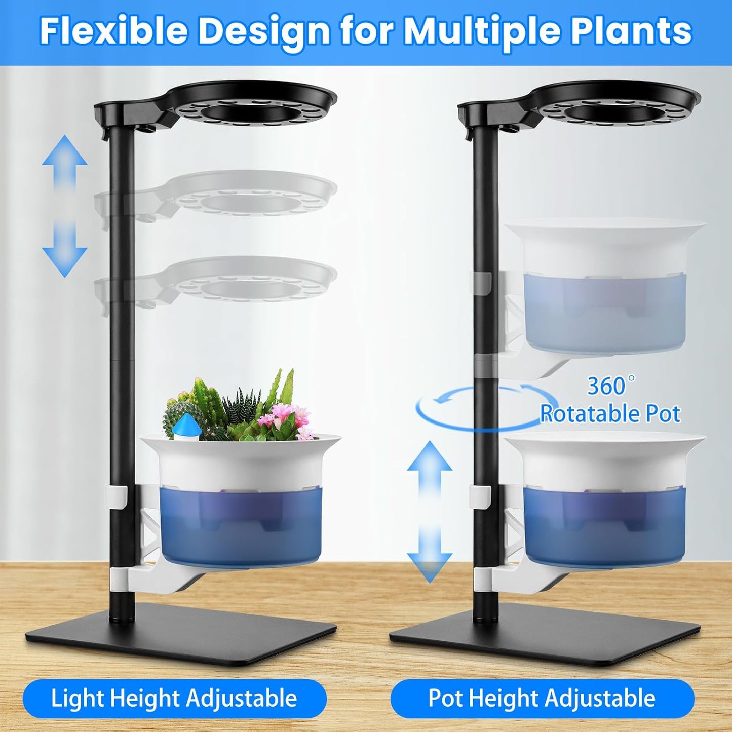 Smart Venus Fly Trap Terrarium Kit with Metal Stand,Self Watering Pots for Indoor Plants,Smart Planter Pot with Grow Light&Timer for Succulents,Herbs,Carnivorous Plant, for Dad