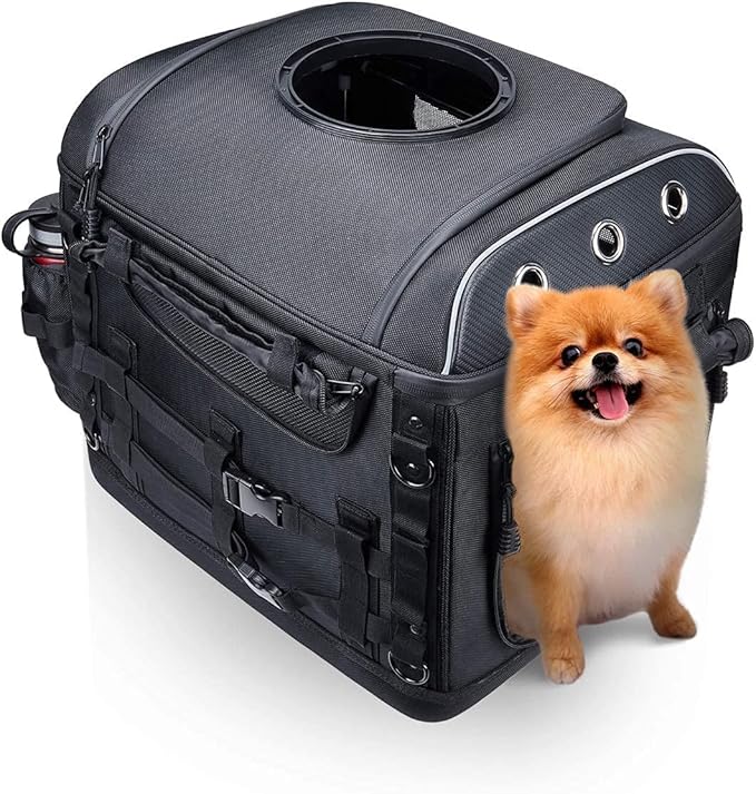 KEMIMOTO Motorcycle Dog/Cat Carrier Bags Pet Voyagers for Street Glide Road King with Passenger Seat Sissy Bar or Luggage Rack Touring Trike Models