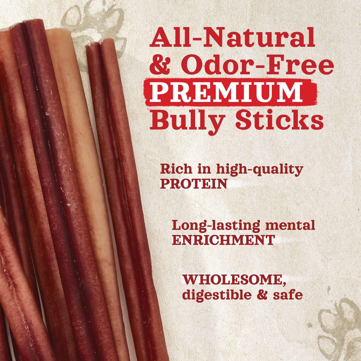 Natural Farm Odor-Free Bully Sticks (4-8”, 8oz) All-Natural Long-Lasting Chews, 100% Beef Pizzle, Grass-Fed, Grain-Free, Hormone-Free, Protein for Muscle Development & Energy, Perfect for Medium Dogs