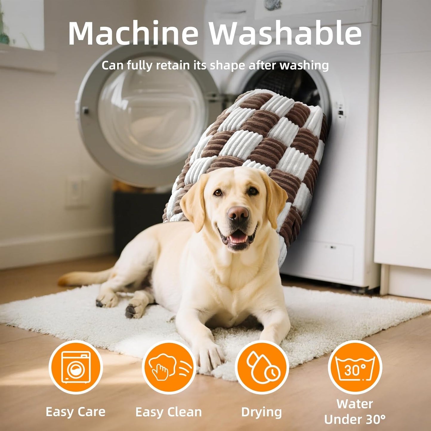 Dog Bed Mat for Car Back Seat Extenders, Washable Non-Slip Travel Cover for Back Seat - 24.8"x54", Brown