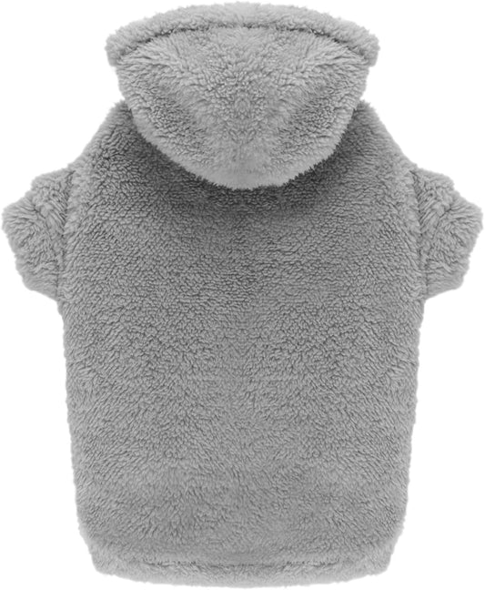 Fuzzy Dog Sweaters for Large Dogs Pet Hoodie Clothes Warm Soft Pet Coats Hooded Sweatshirt Dog Hoodie for Large Dogs(Grey-L)