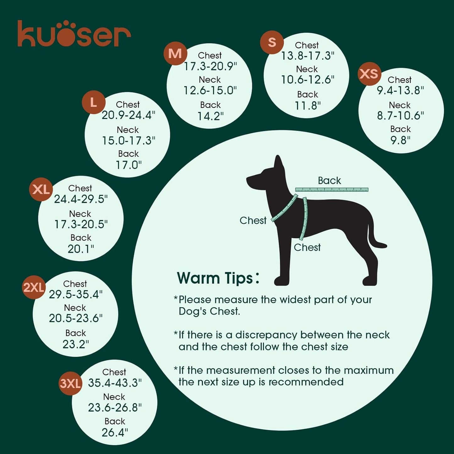 Kuoser Waterproof Dog Coat, Reversible Dog Jacket for Medium Dogs, Adjustable Durable Doggie Winter Coat Warm Puppy Cold Weather Apparel from Small to Large Breed, Rose M
