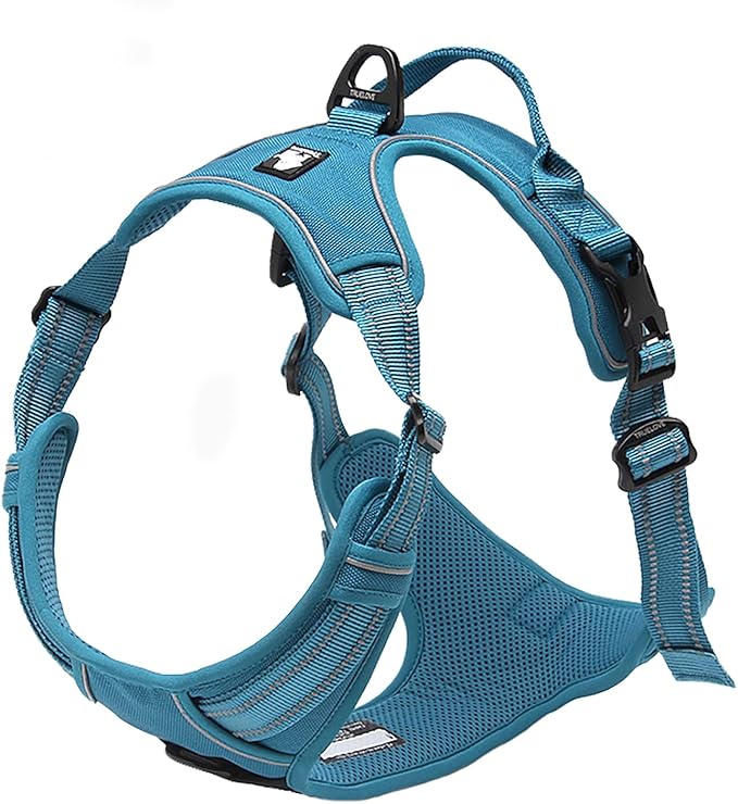 TRUE LOVE Truelove Adjustable No-Pull Dog Harness Reflective Pup Vest Harnesses Comfortable Control Brilliant Colors TLH5651(Blue,S)