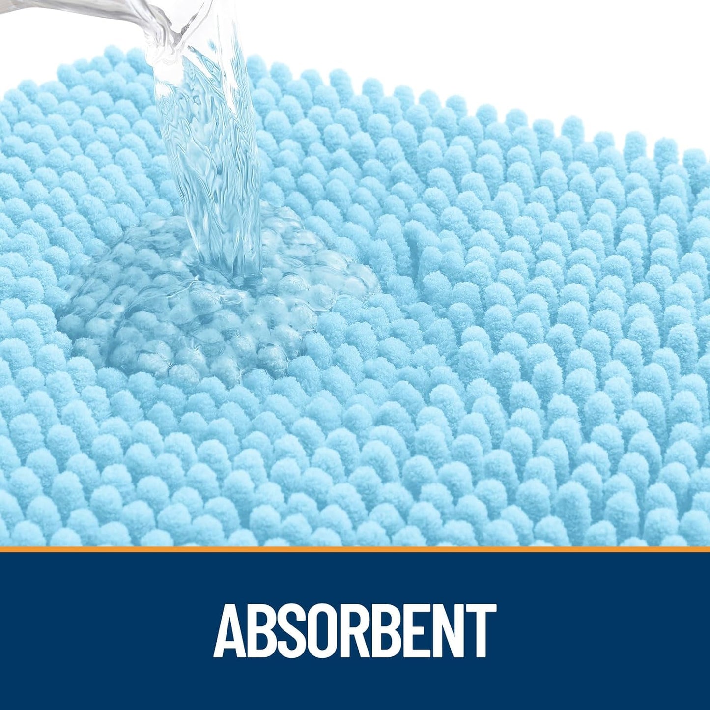 OLANLY Door Mat for Muddy Dog Paws 48x30, Ultra Absorbent Chenille Mud Doormat with Paw Print Design, Non-Slip Washable Doormat for Indoor Entryway, Quick-Dry Pet Bed Mats for Dirty Dogs, Blue