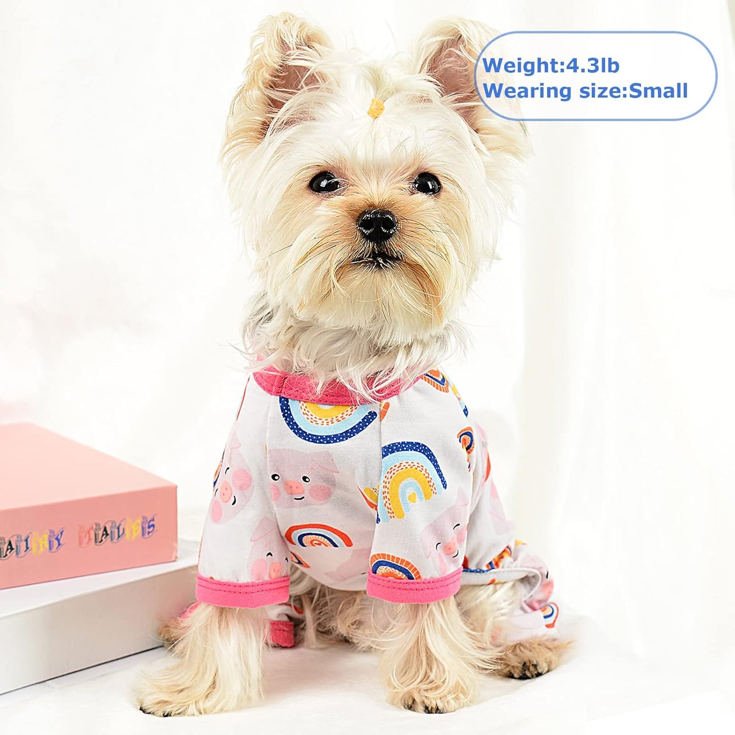 Dog Pajamas Pjs Summer Fall Dog Clothes for Small Dogs Girl - Boy - Medium Size Dogs, Soft Stretchy Puppy Clothes Doggie Onesies Cat Pet Jammies Outfit, Pink