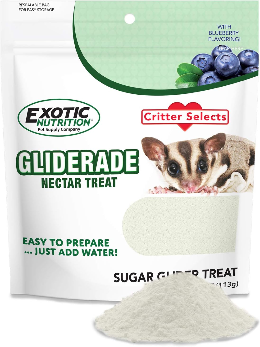 Gliderade Nectar - Vitamin-Enriched Healthy Nectar Supplement - Powdered Mix - Provides Necessary Carbohydrates for Sugar Gliders (4 oz.)