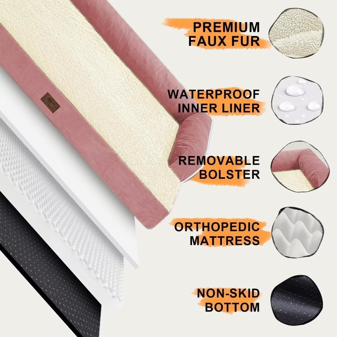 Small Dog Bed Orthopedic Washable Cat Bed Memory Foam Couch Sofa Comfy Pet Beds with Waterproof Removable Cover & Non-Slip Bottom