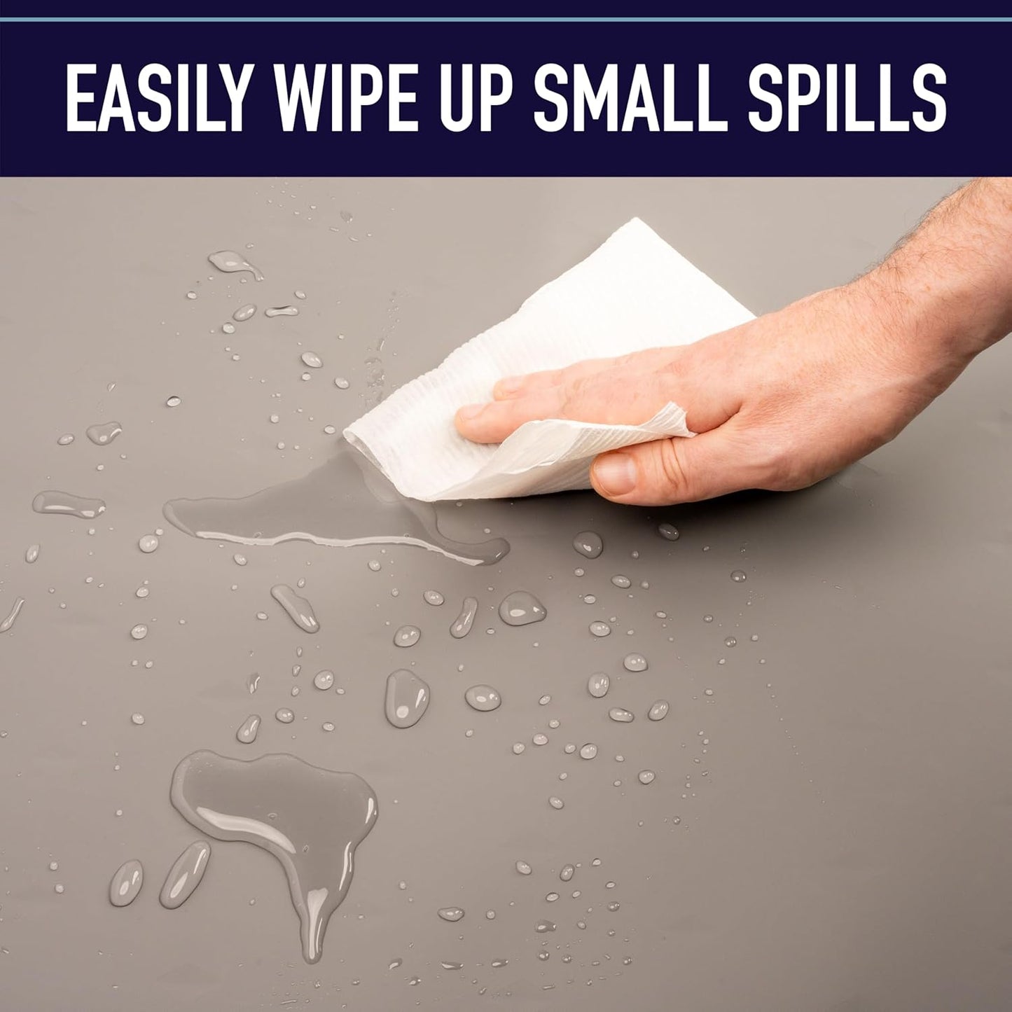 Leash Boss Silicone Dog Water Bowl Mat - XL 25" x 17" Gray - Tall Lip & Non-Slip Base - Waterproof Dog & Cat Food Mat, Dog Food Mat for Food and Water