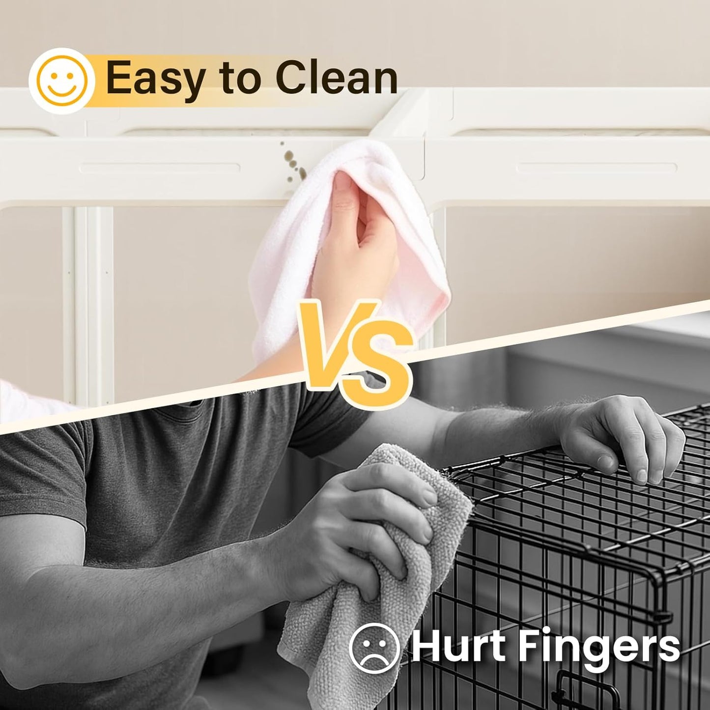 Clear Dog Play Pen, Acrylic Dog PlayPen for Puppy Cat Rabbit, Easy Assemble Pen, Preferable Small Cage, 23.6" H, 8Pcs