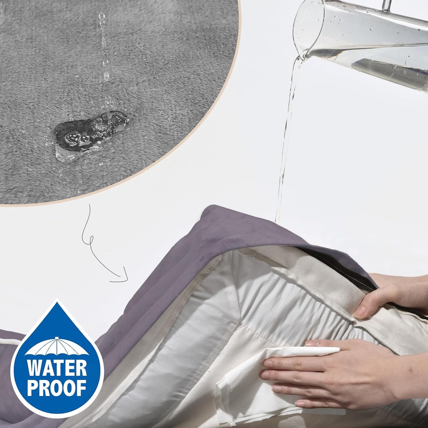 Comfort Expression Jumbo Dog Bed for Extra Large Dogs, Large Breed Waterproof Orthopedic Dog Bed, PV Washable Dogs Sofa Beds with Removable Cover & Non-Slip Bottom(Jumbo,Purple)