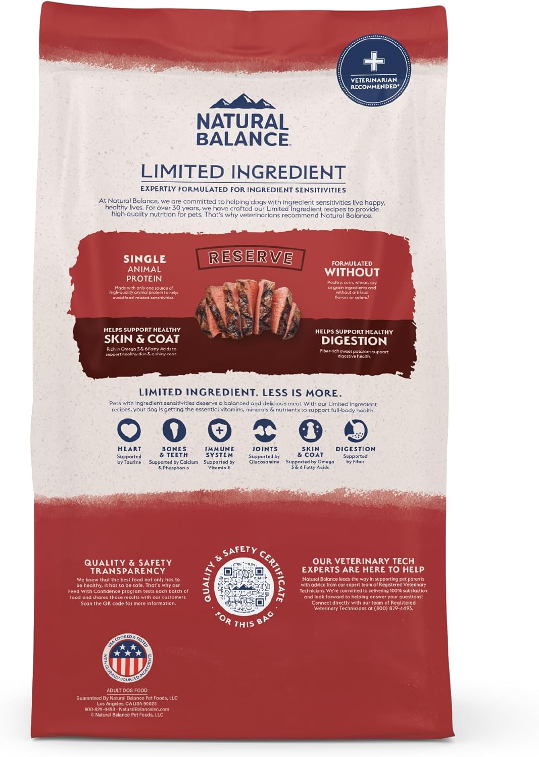 Natural Balance Limited Ingredient Adult Grain-Free Dry Dog Food, Reserve Sweet Potato & Bison Recipe, 4 Pound (Pack of 1)