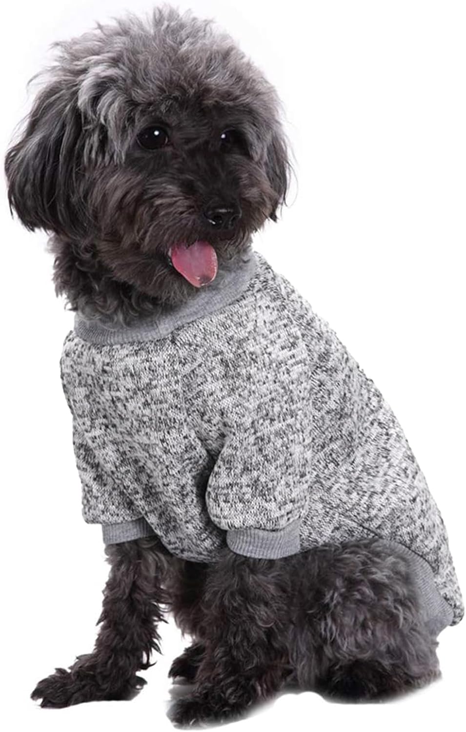 Jecikelon Dog Clothes Dogs Sweater Soft Puppies Clothing Winter Puppy Sweaters Warm Outfit for Dogs Small XXS XS Cat Apparel (X-Large, Grey)