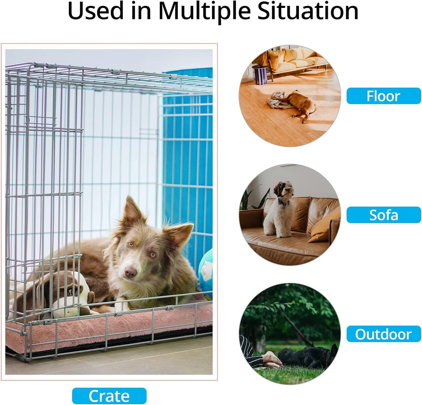 Dog Beds Crate Pad for Medium/Large Dogs Ultra Soft Dog Crate Bed Washable & Anti-Slip Kennel Pad for Dogs Cozy Sleeping Mat,Pink 36inch