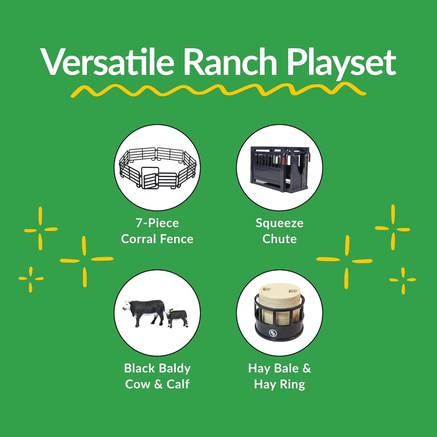 Big Country Toys 12-Piece Ranch Set - Farm Animal Toys for 3 Year Old Boys and Girls - Toy Figures & Playsets