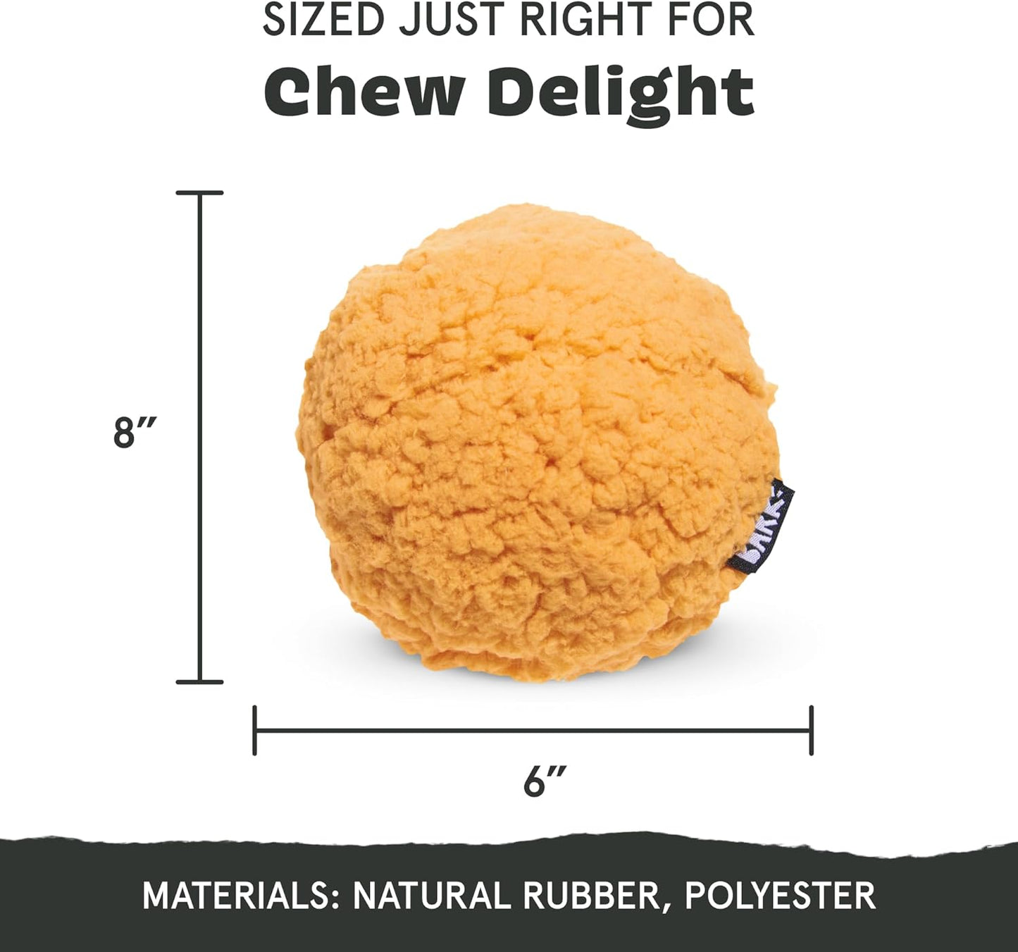 Barkbox Cheeze Brawl Super Chewer Plush Toy with Hard Core Center, Large