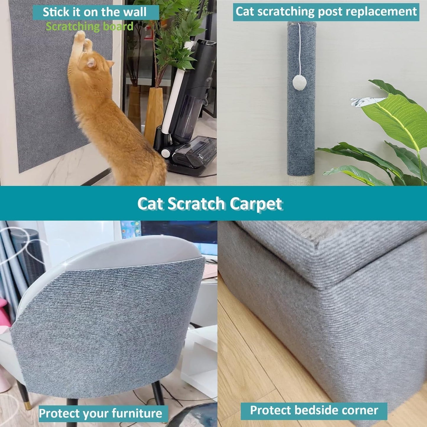 Cat Scratch Couch Furniture Protector, Adhesive Cat Scratch Pad Deterrent for Furniture, DIY Climbing Cat Scratcher Couch Protector from Cat Claws Furniture Protectors from Cats Scratching
