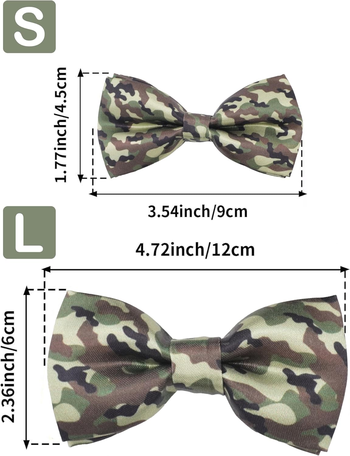 PET SHOW 10 Pack Camo Small Dog Bow Ties Sliding Collar Attachments Puppy Cats Colorful Camouflage Bowties for Medium Dogs Classic Bowknots Party Holiday Pet Grooming Accessories(Small)
