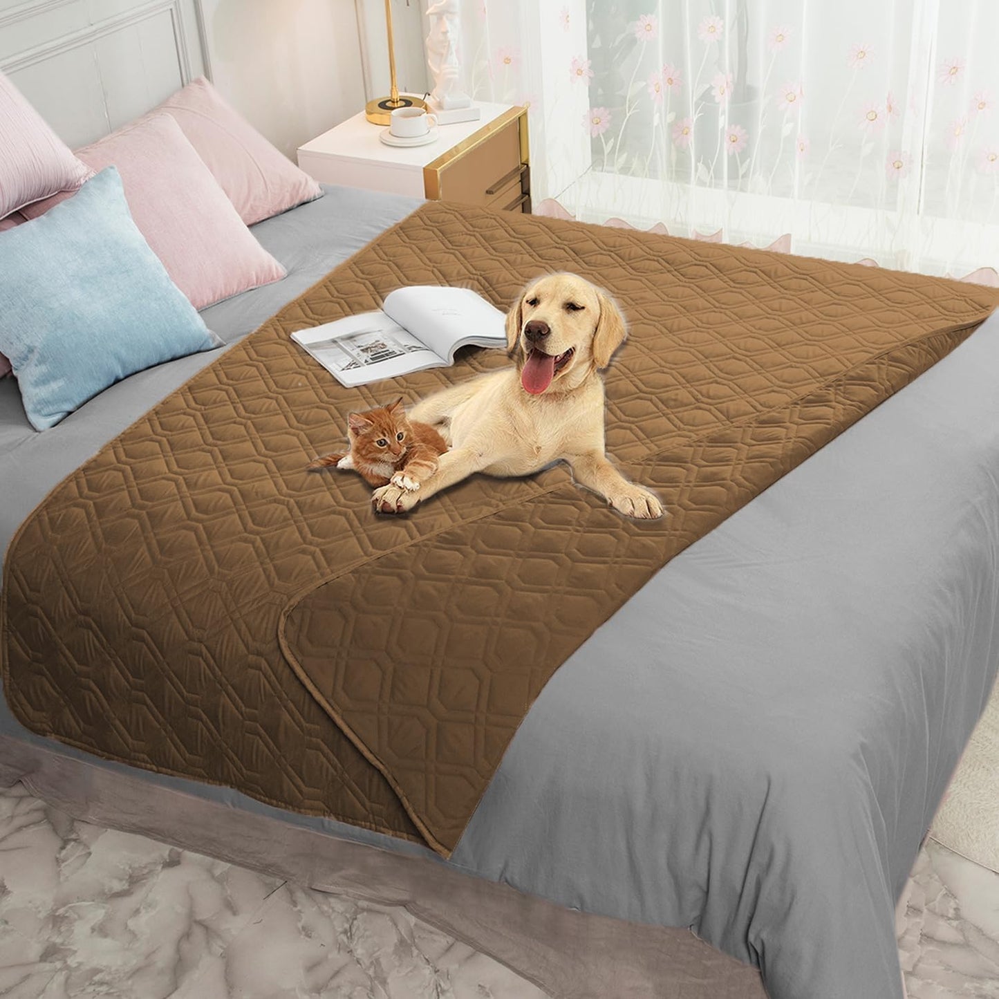 Ameritex Waterproof Dog Bed Cover Pet Blanket for Furniture Bed Couch Sofa Reversible