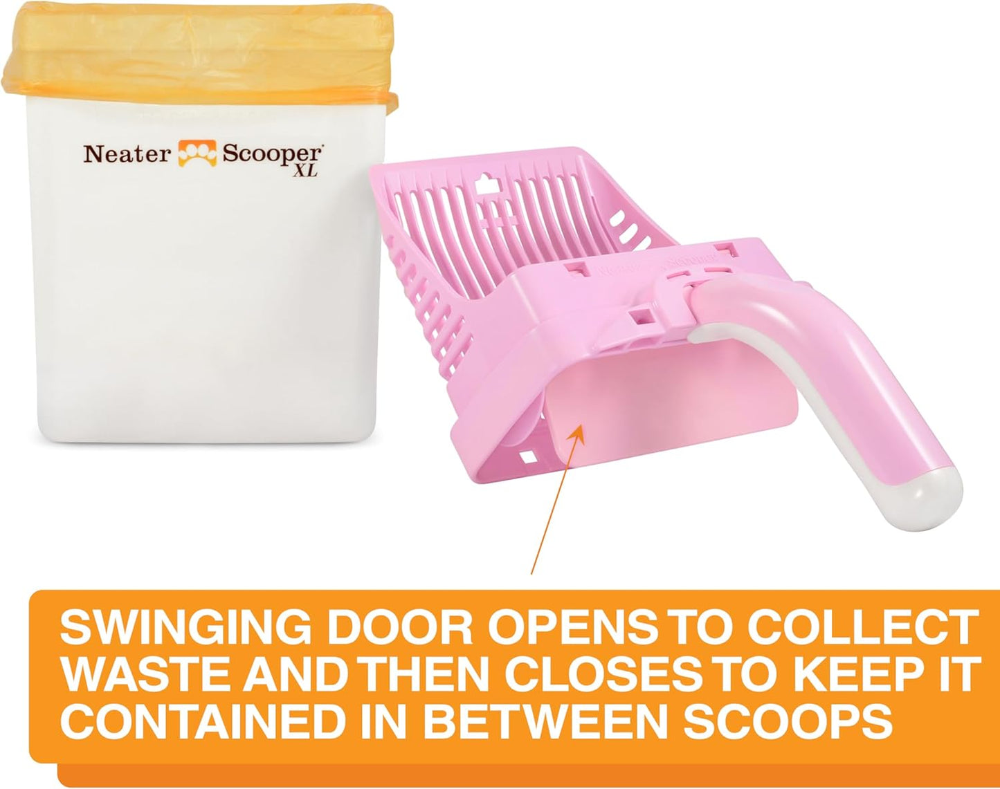 Neater Pet Brands Neater Scooper XL Cat Litter Scoop, 15 Refill Bags – Extra-Large Capacity Mess-Free Cat Litter Scooper with Bag for Large & Multiple Cats, Spill-Proof Litter Box Scooper with Holder