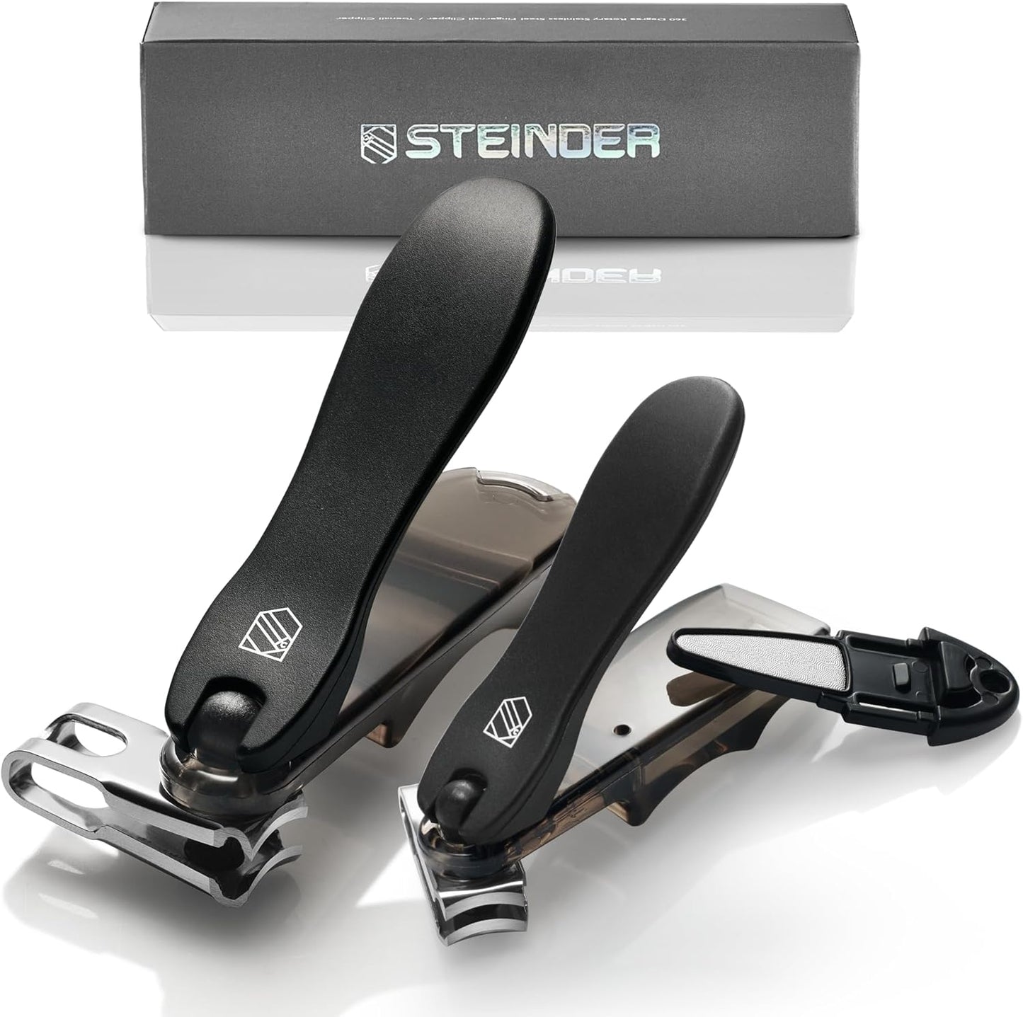 Nail Clippers, Steinder® Easy 360 Rotation Nail Clippers Set Made in Korea/cortauñas cortaúñas de Manos y pies/Gift for Men & Women Convenient Senior for Thick Toe Nail.