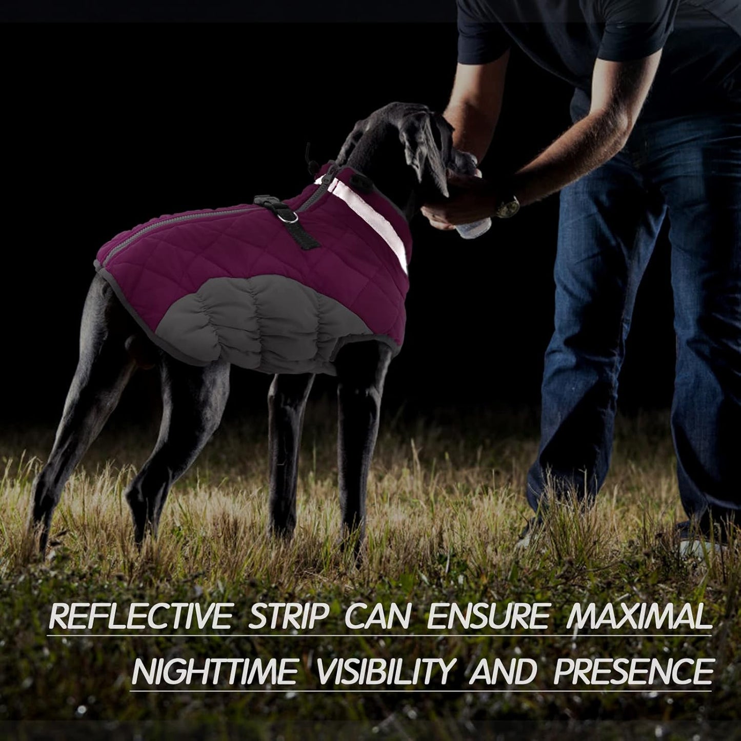 FUAMEY Dog Coat for Large Dogs,Waterproof Dog Winter Jacket with Harness Built in Puppy Cold Weather Coats Reflective Pet Vest with Zipper Warm Fleece Dogs Snowsuit Windproof Pink XXL