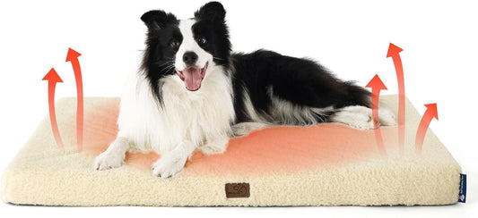 Bedsure Self Warming Dog Bed for Large Dogs - Orthopedic Waterproof Puppy Beds with Removable Washable Cover, Egg Crate Foam Pet Mat, Suitable for Pet Up to 65 lbs