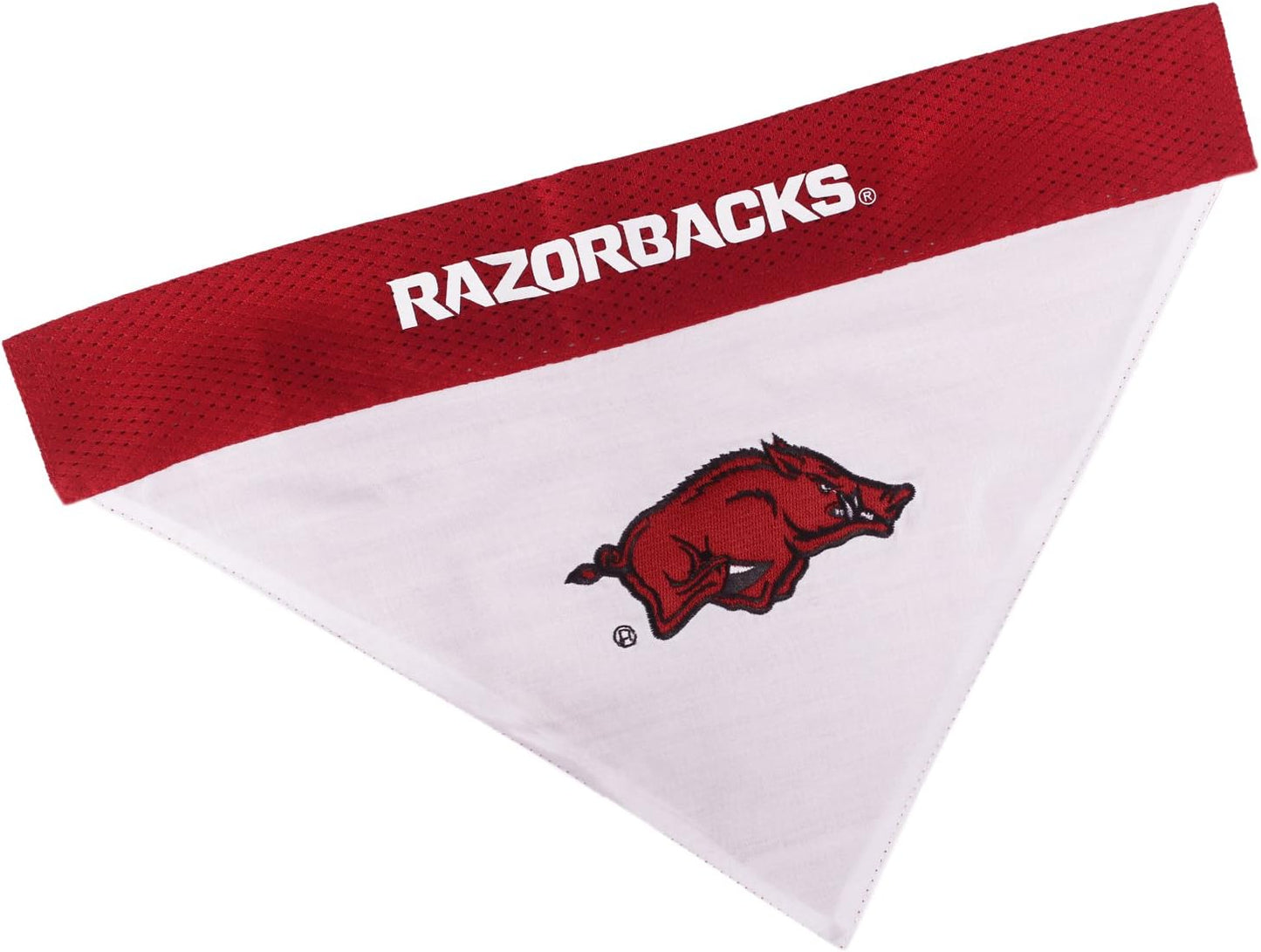 Pets First Collegiate Pet Accessories, Reversible Bandana, Arkansas Razorbacks, Small/Medium