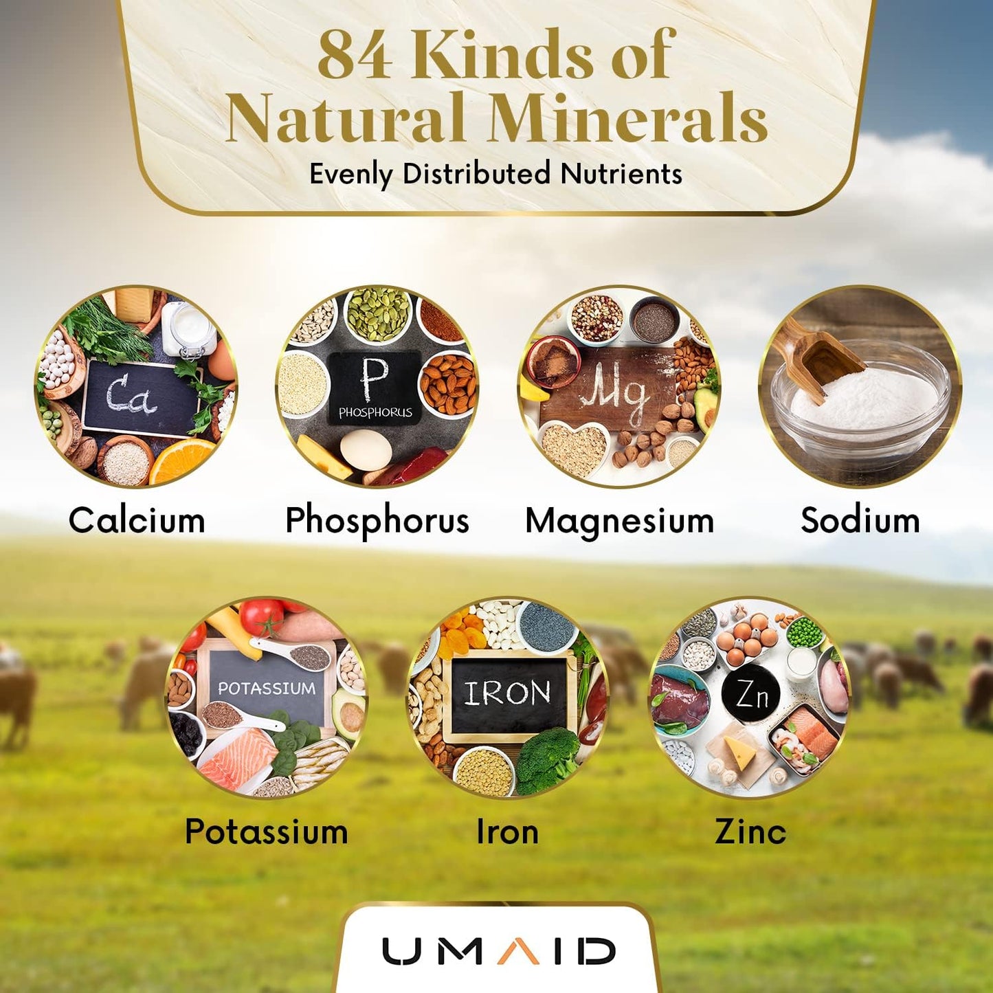 UMAID Himalayan Salt Lick 6 lbs. on Rope for Horses, Deer, Goats, Cow, Sheep, Cattle, Alpacas, and Livestock – Mineral Horse Treats, Natural Himalayan Rock Salt Block for Deer and Horses, 4 Pack