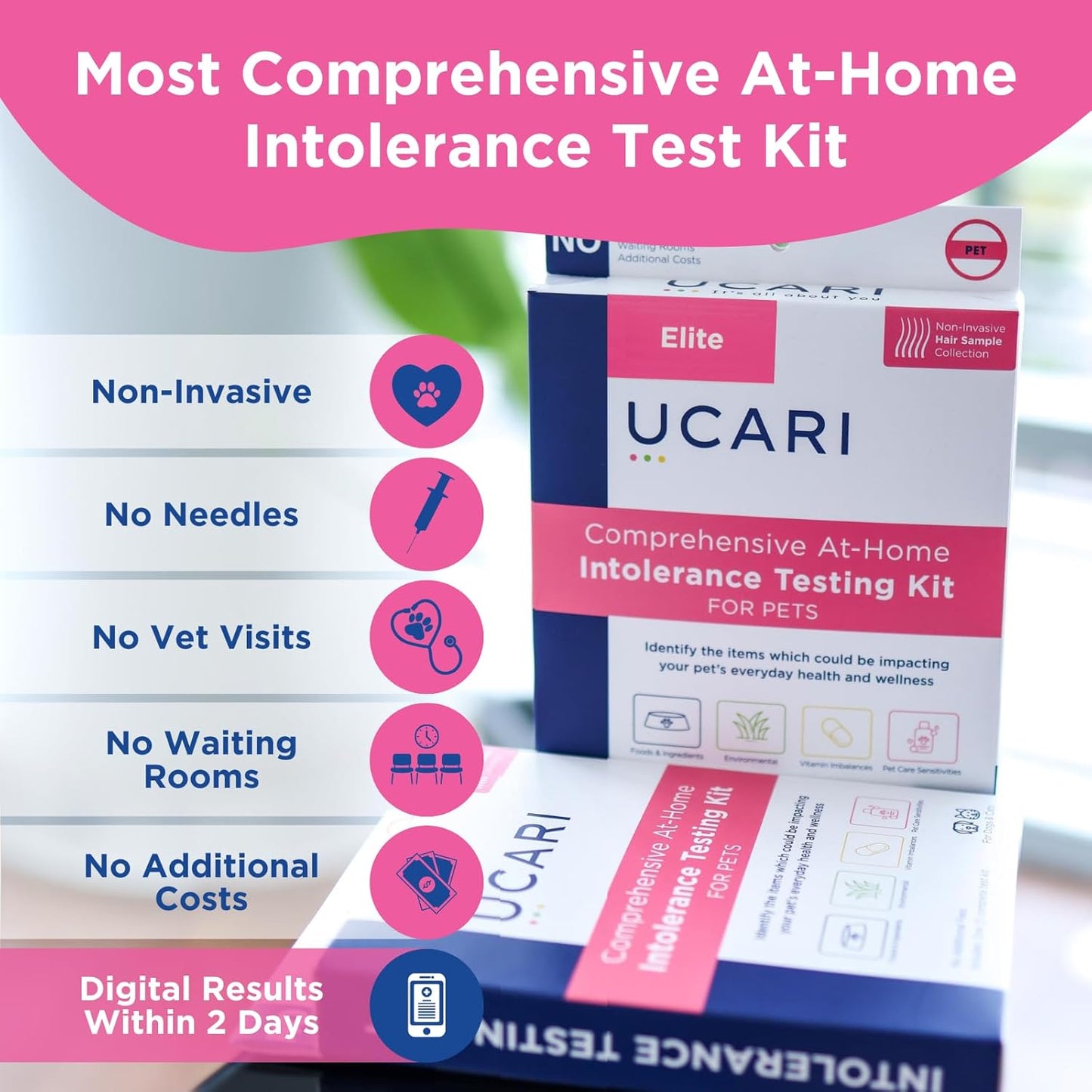 UCARI Pet Sensitivity Test | Screens for 1000+ Intolerances | Food & Environment Analysis | Painless Home Test Hair Sample Method | Results in 48 Hours | Cats & Dogs