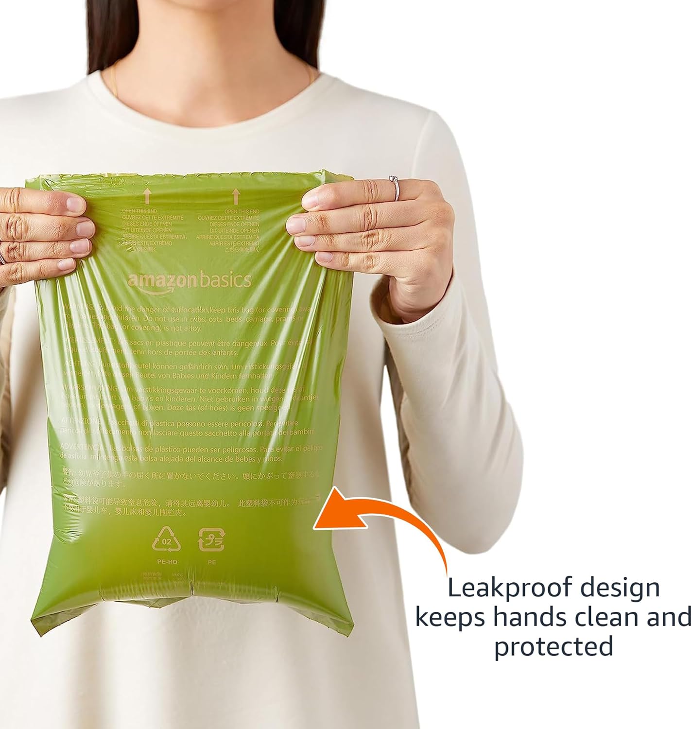 Amazon Basics Dog Poop Bags with Dispenser, 270 Count, Enhanced for Guaranteed Leakproof, Cucumber Scented, Includes Leash Clip